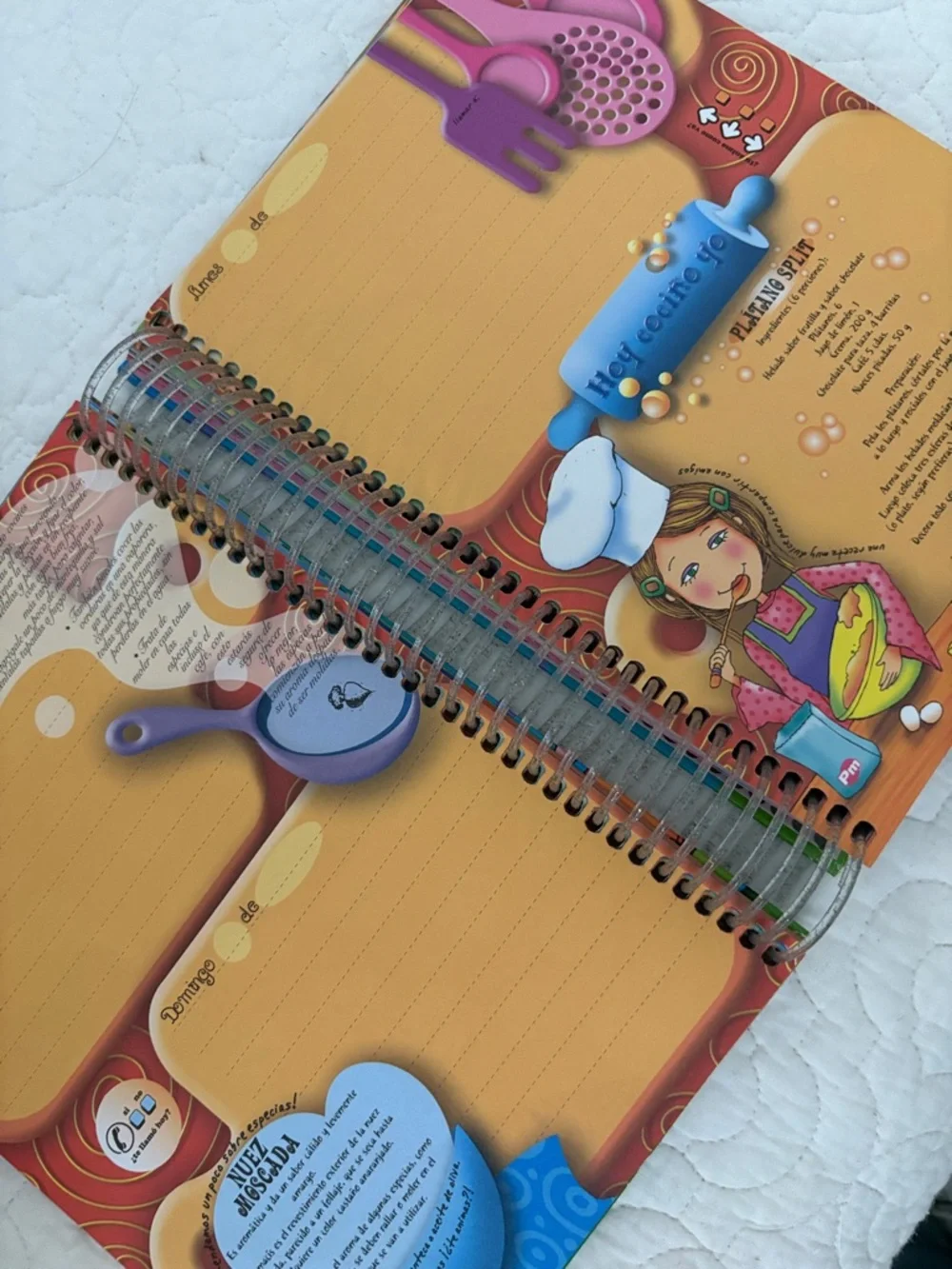 Vintage Planner With Stickers In Spanish